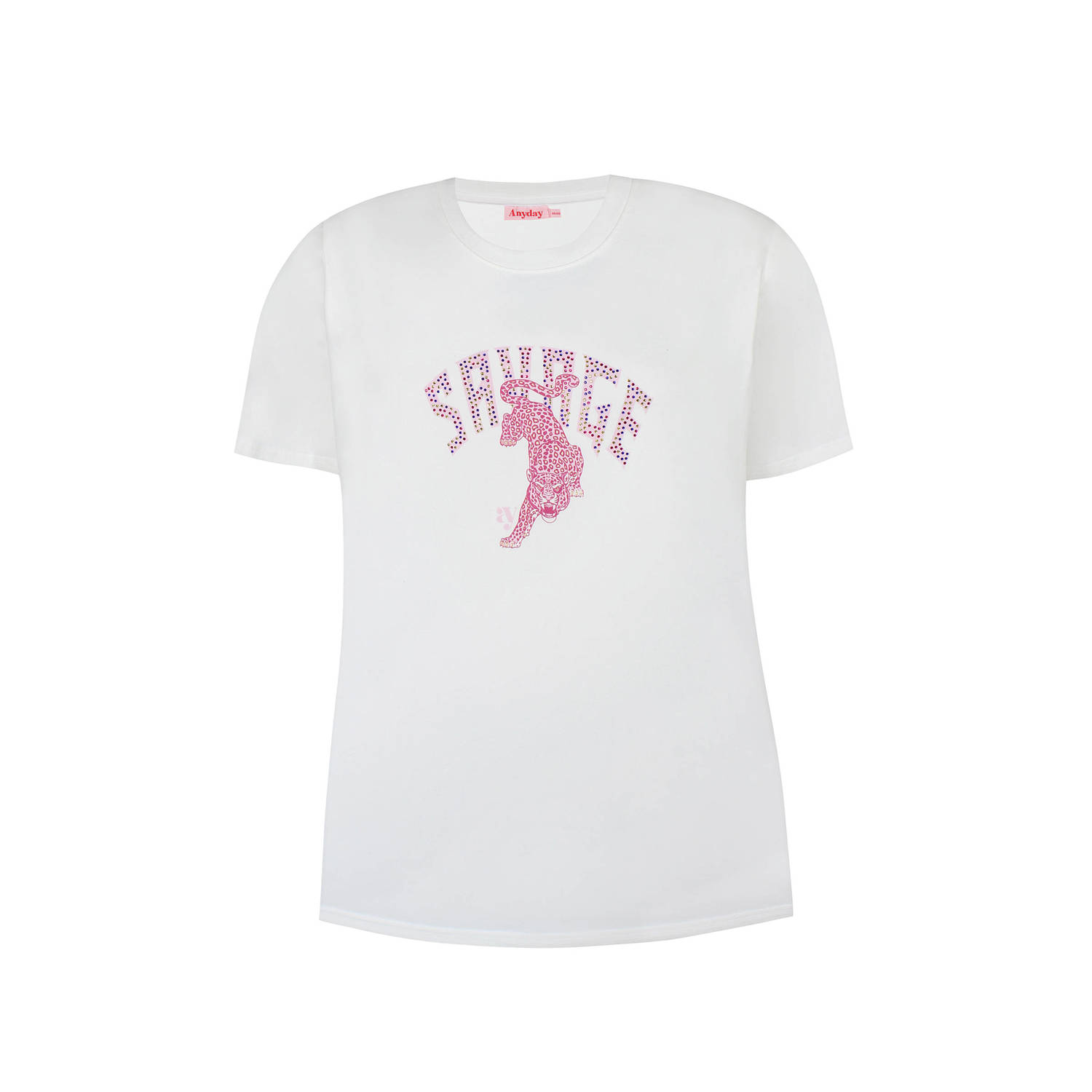 Anyday T-shirt Ester met printopdruk wit
