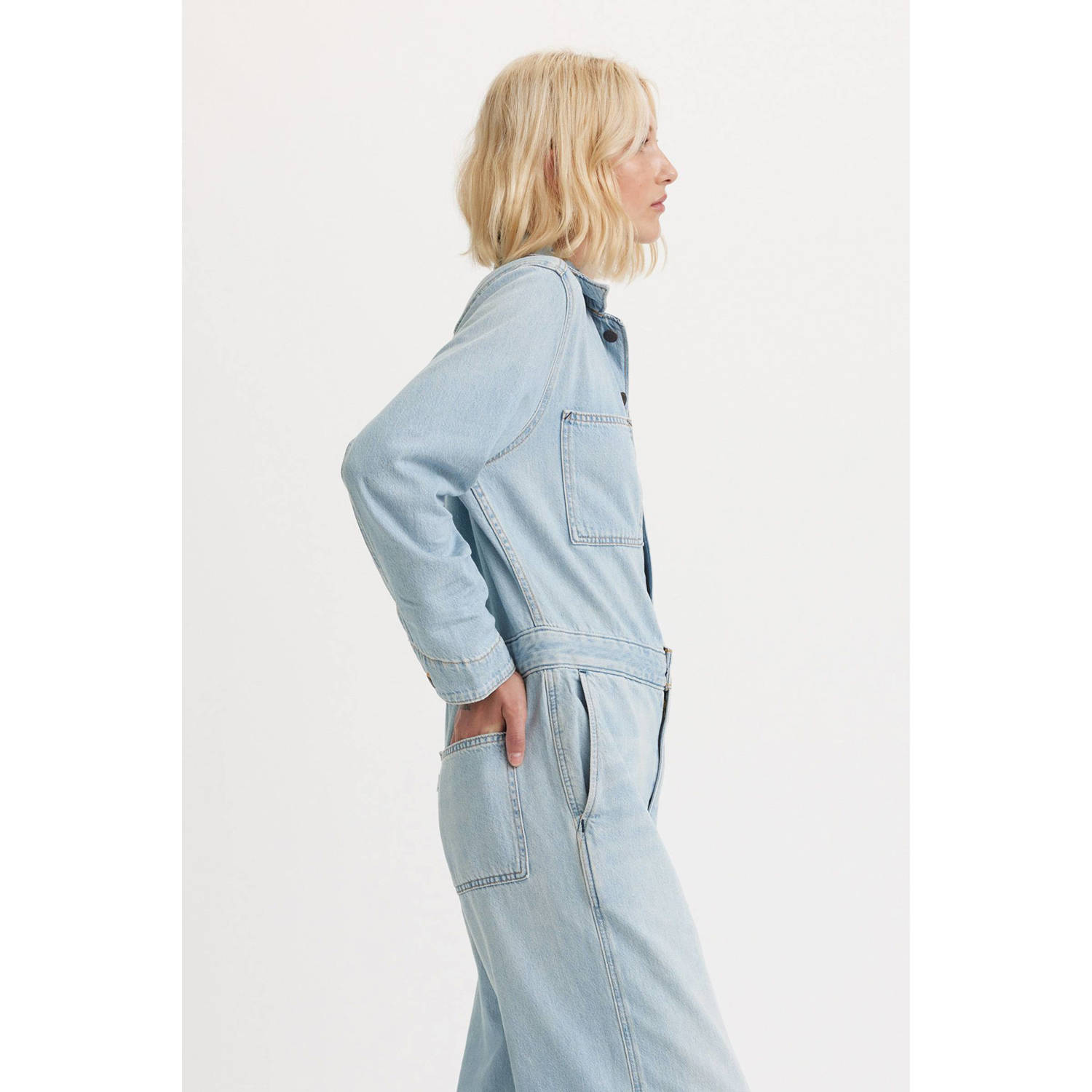 Levi's straight jumpsuit light blue denim
