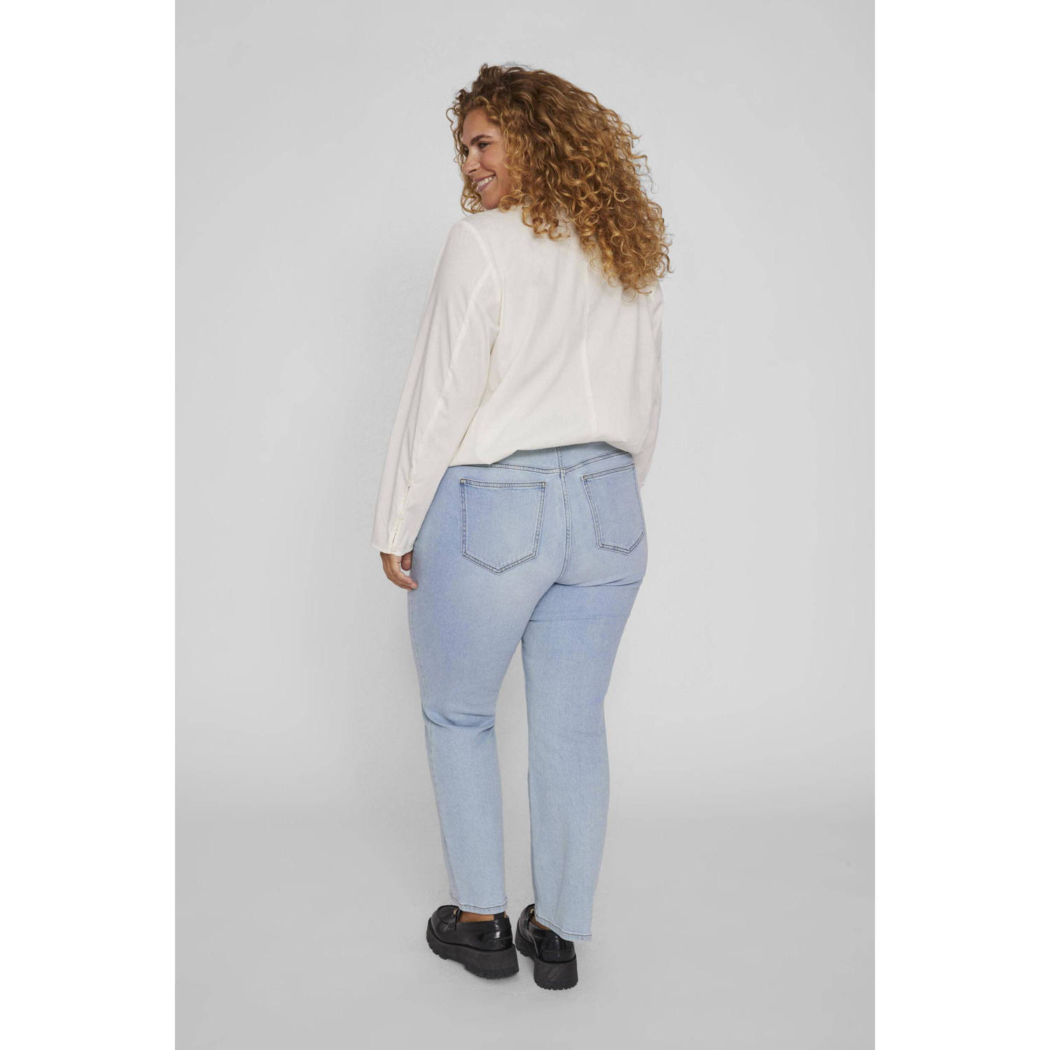EVOKED VILA high waist slim fit jeans VINORA light blue denim