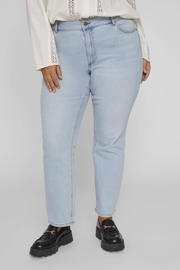 thumbnail: Light blue denim dames EVOKED VILA high waist slim fit jeans met effen