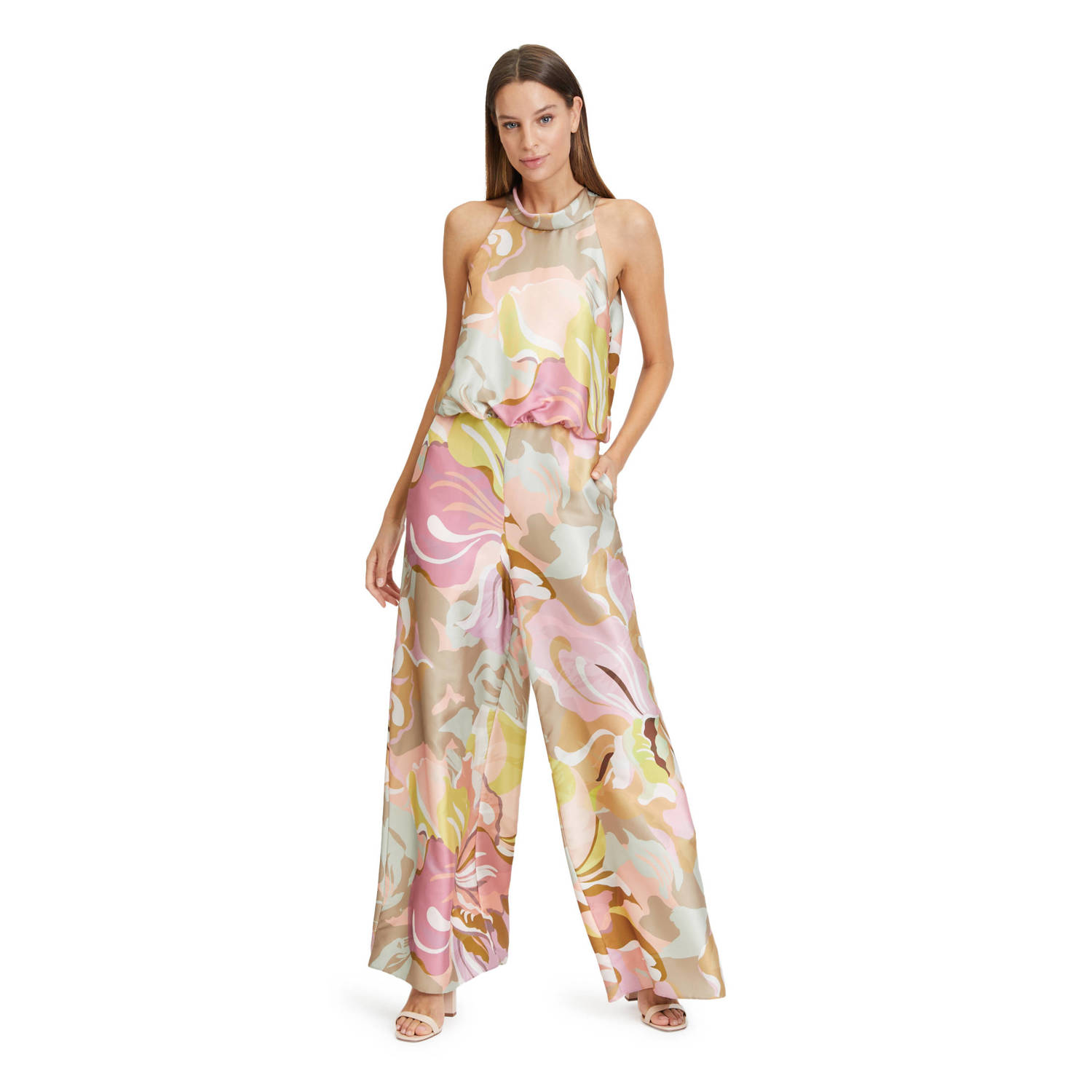 Betty Barclay jumpsuit met all over print camel rose