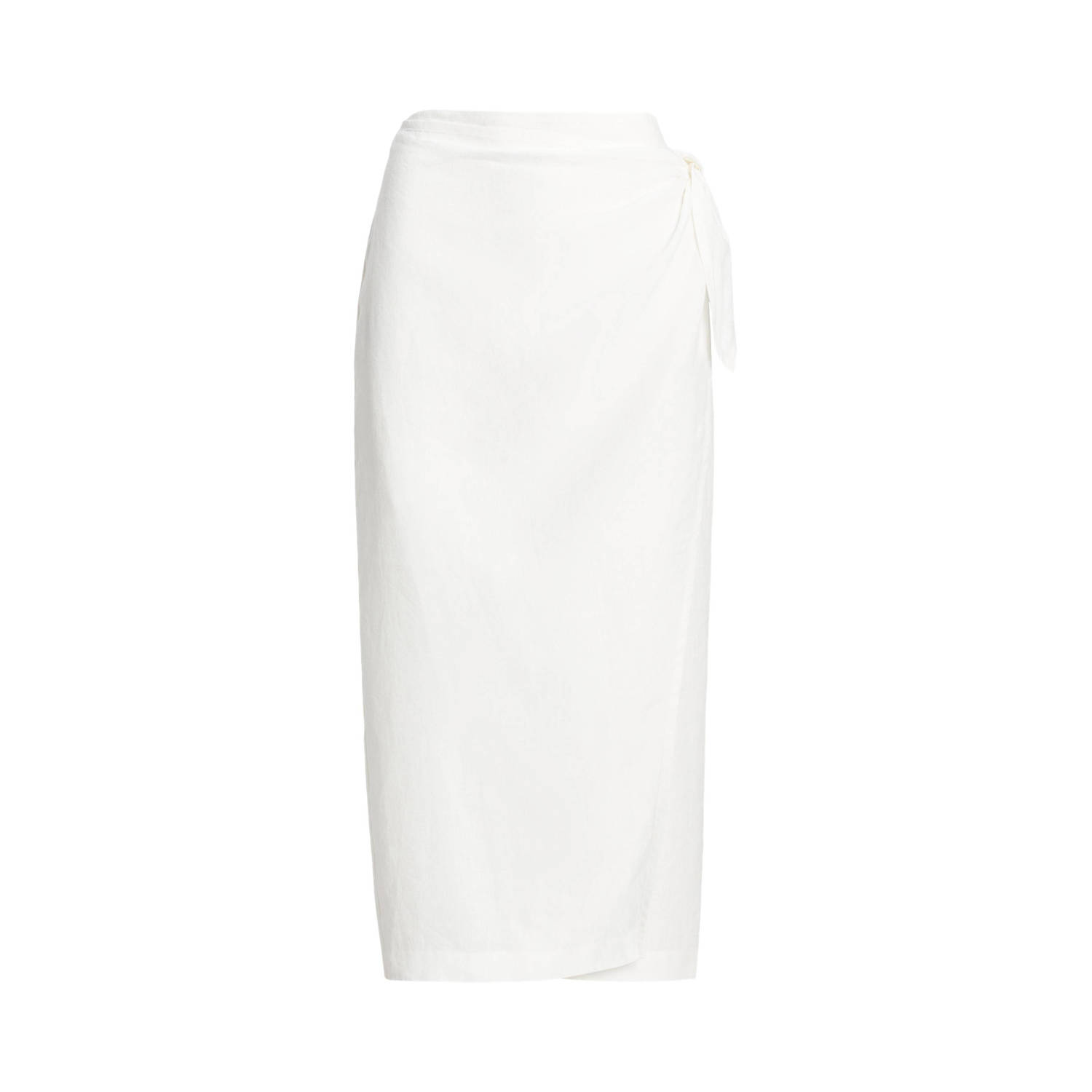 Ralph Lauren Nevis Linen Wrap Midi Skirt White Dames