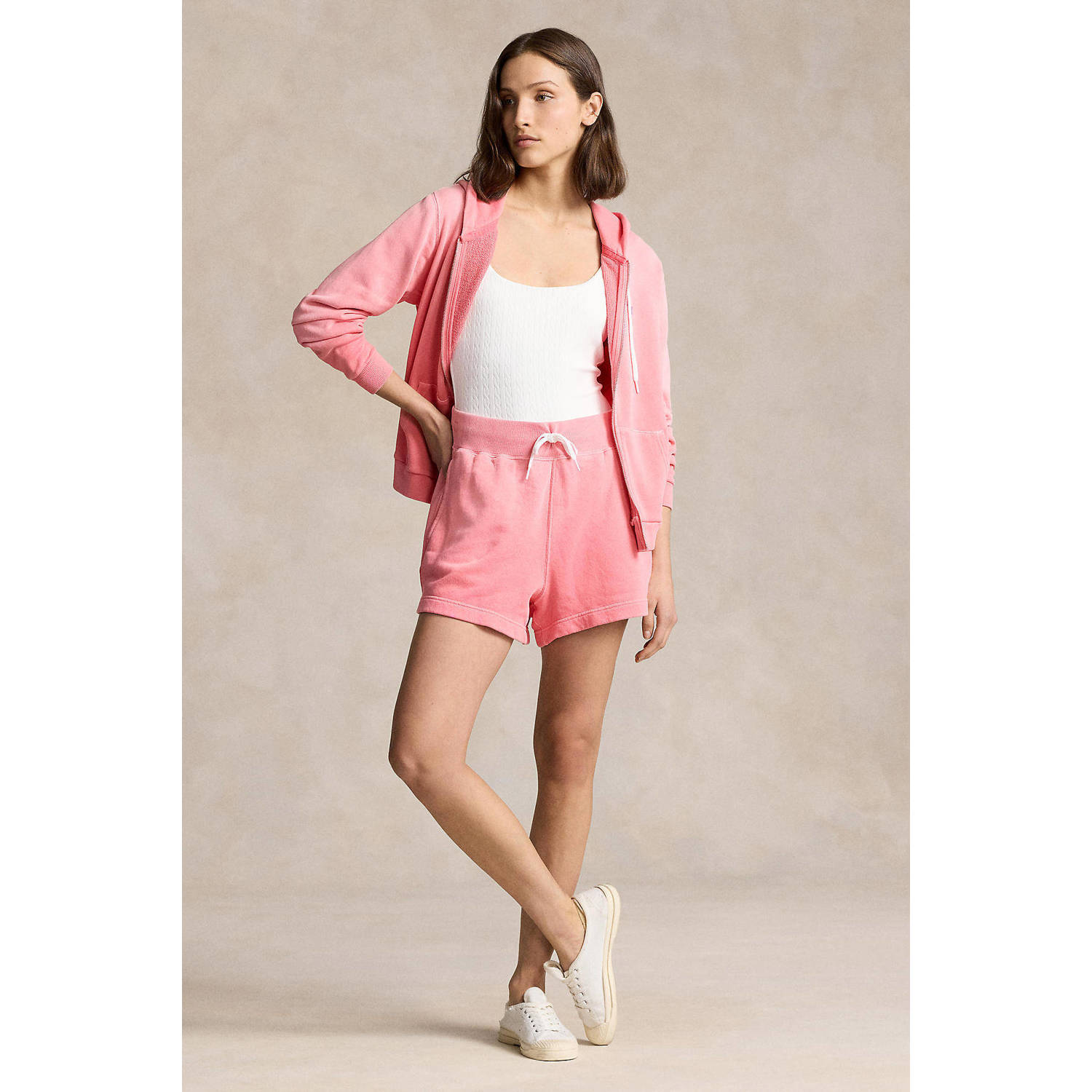 POLO Ralph Lauren high waist regular fit short met logo roze