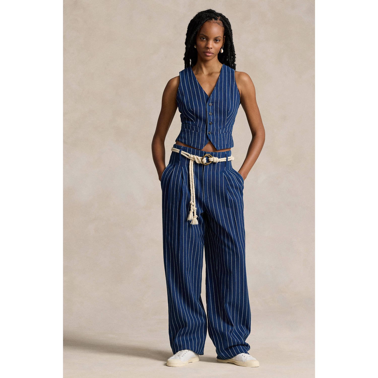 POLO Ralph Lauren gestreept gilet donkerblauw