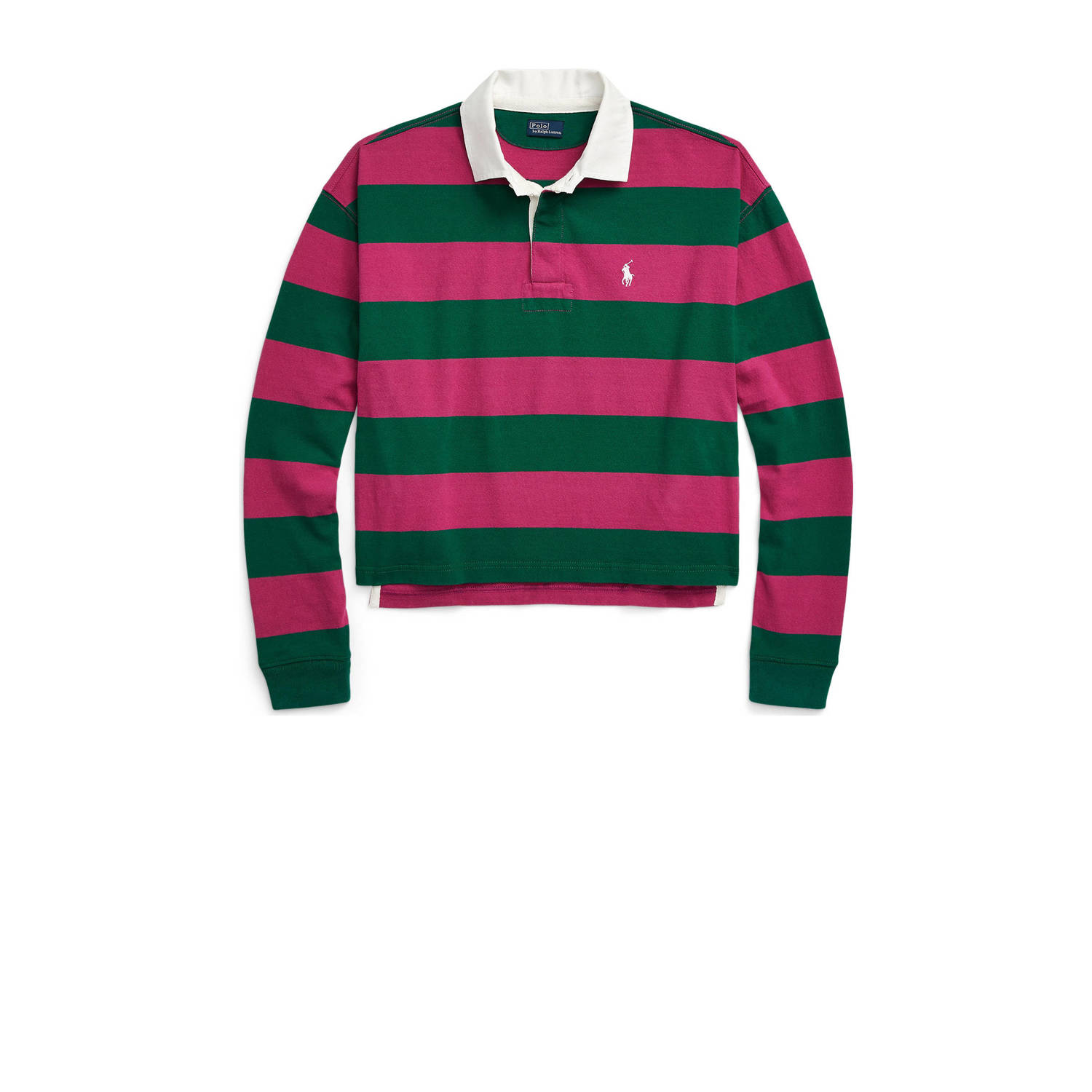 Polo Ralph Lauren Groen Roze Rugby Lange Mouw Shirt Multicolor Dames