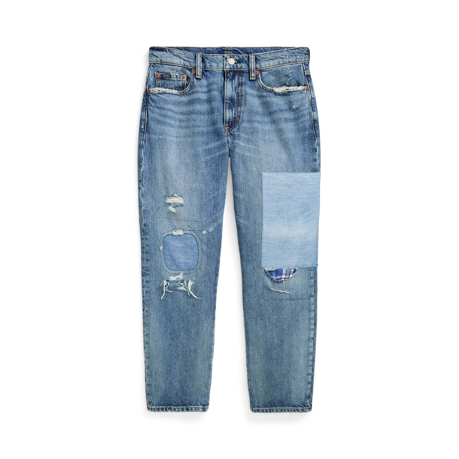 POLO Ralph Lauren cropped low waist tapered jeans light blue denim