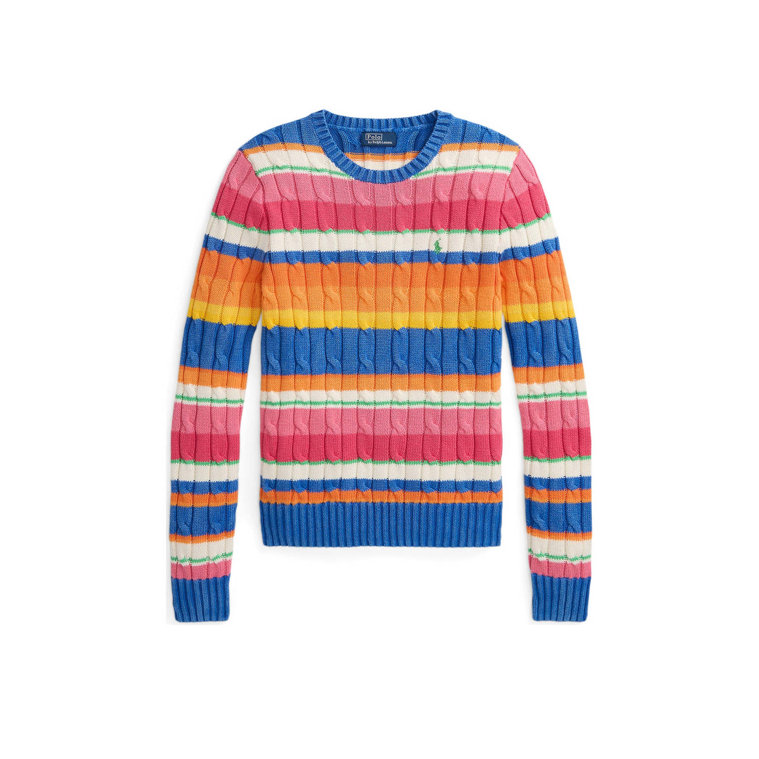 Polo Ralph Lauren Kleurrijke Streep Kabel Crewneck Trui Multicolor Dames