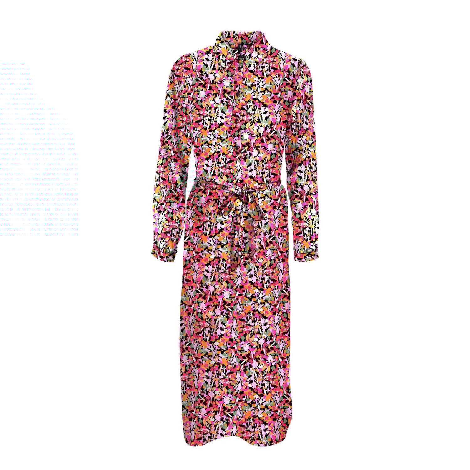VERO MODA VMIVINNA maxi jurk met all over print en ceintuur multi