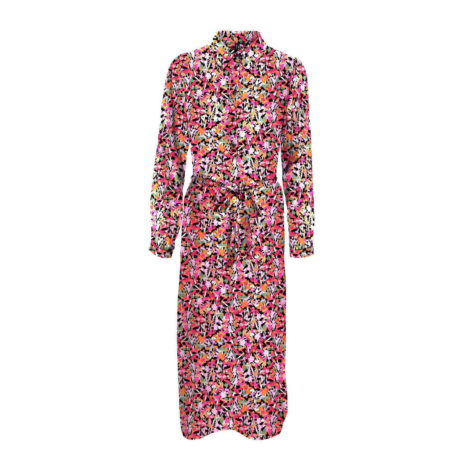 VERO MODA VMIVINNA maxi jurk met all over print en ceintuur multi