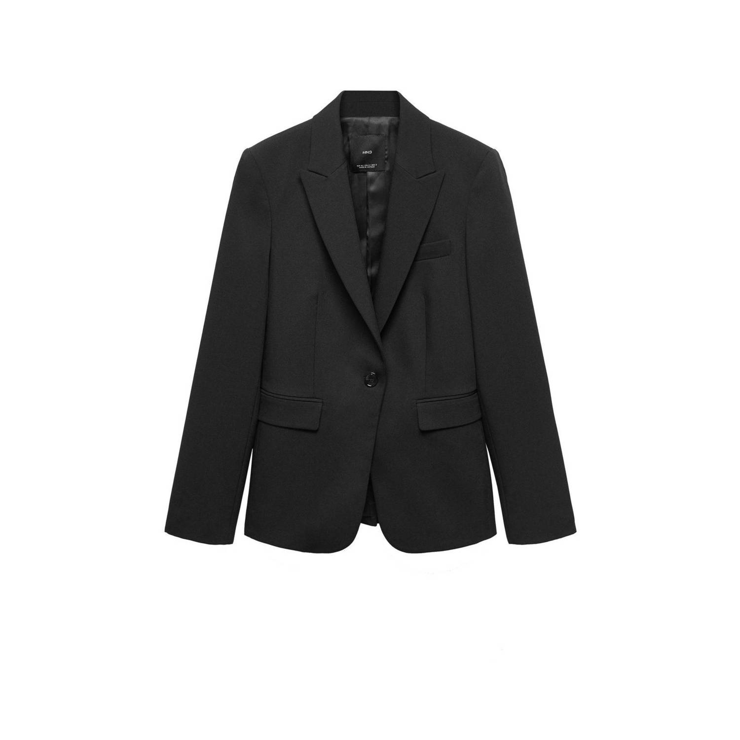 Mango rechtvallende blazer zwart