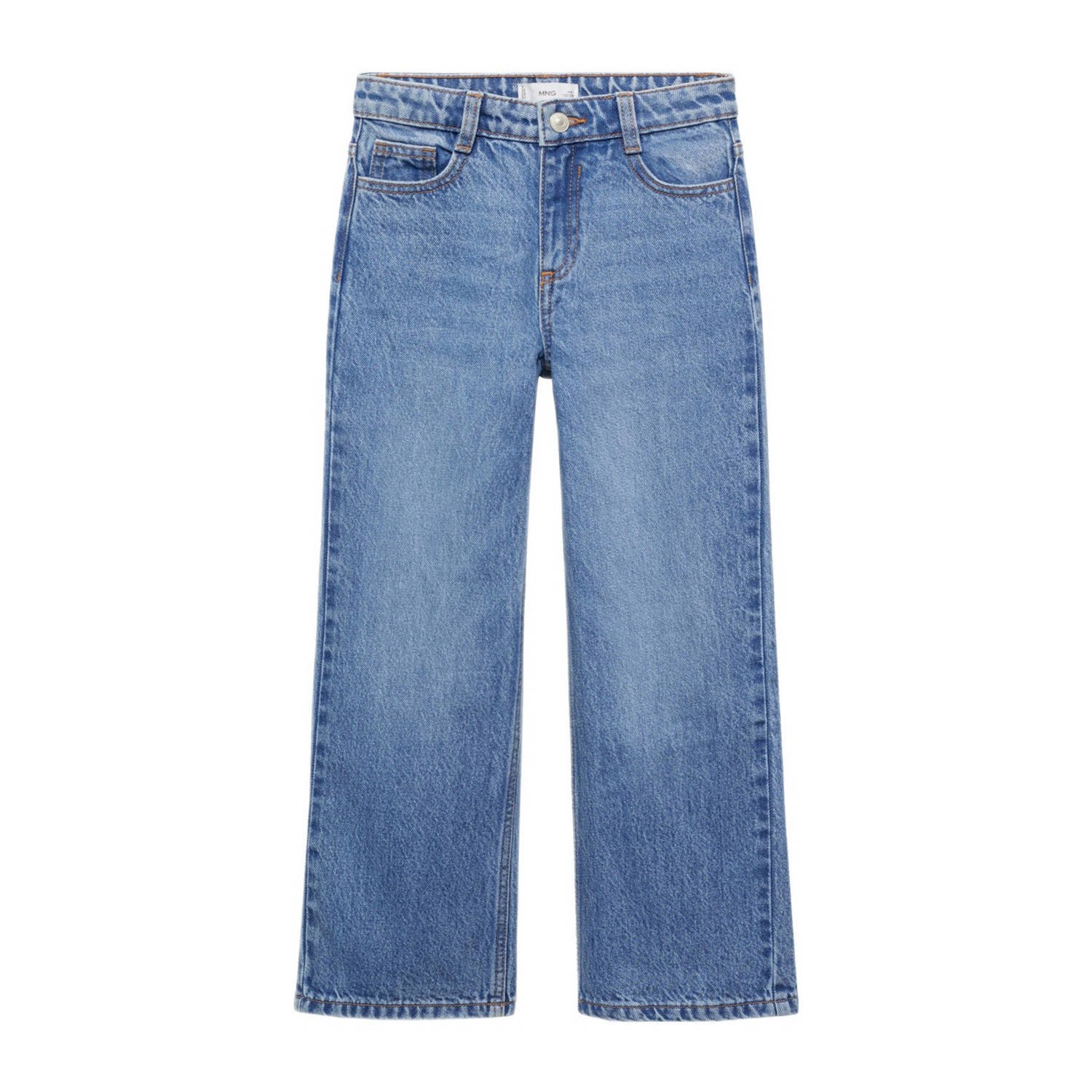 Mango Kids wide leg jeans medium blue denim