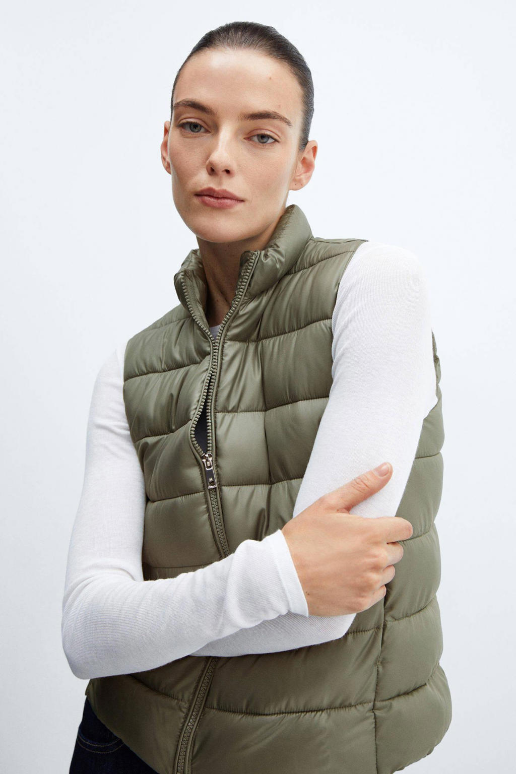 Tommy Hilfiger Gewatteerde bodywarmer met logo • Creme • de Bijenkorf