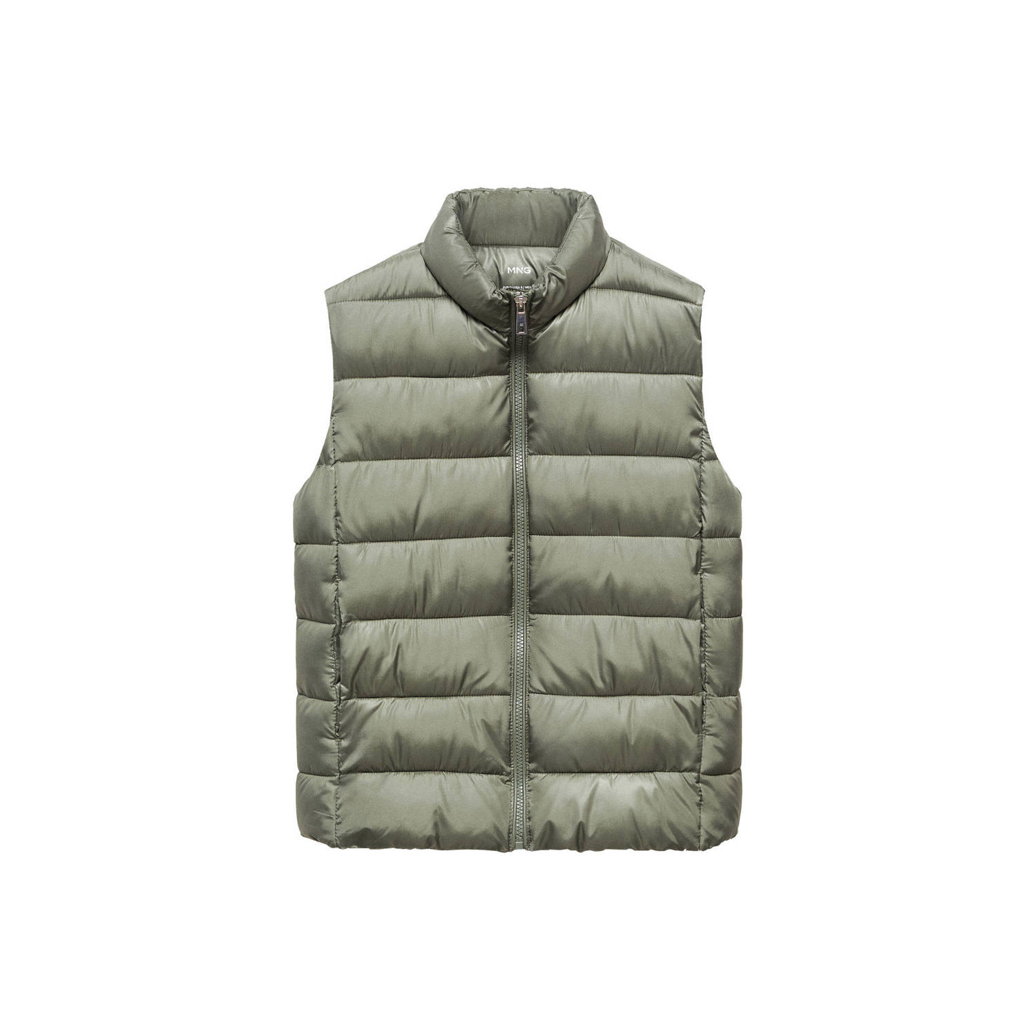 Mango licht gewatteerde bodywarmer groen