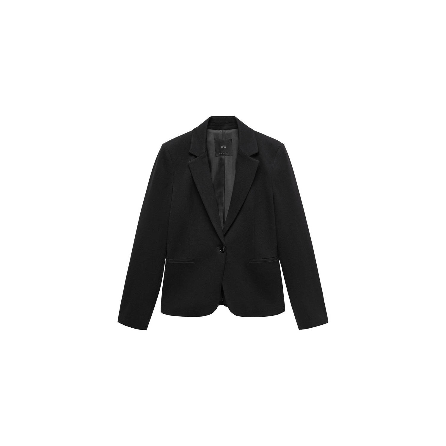 Mango rechtvallende blazer zwart