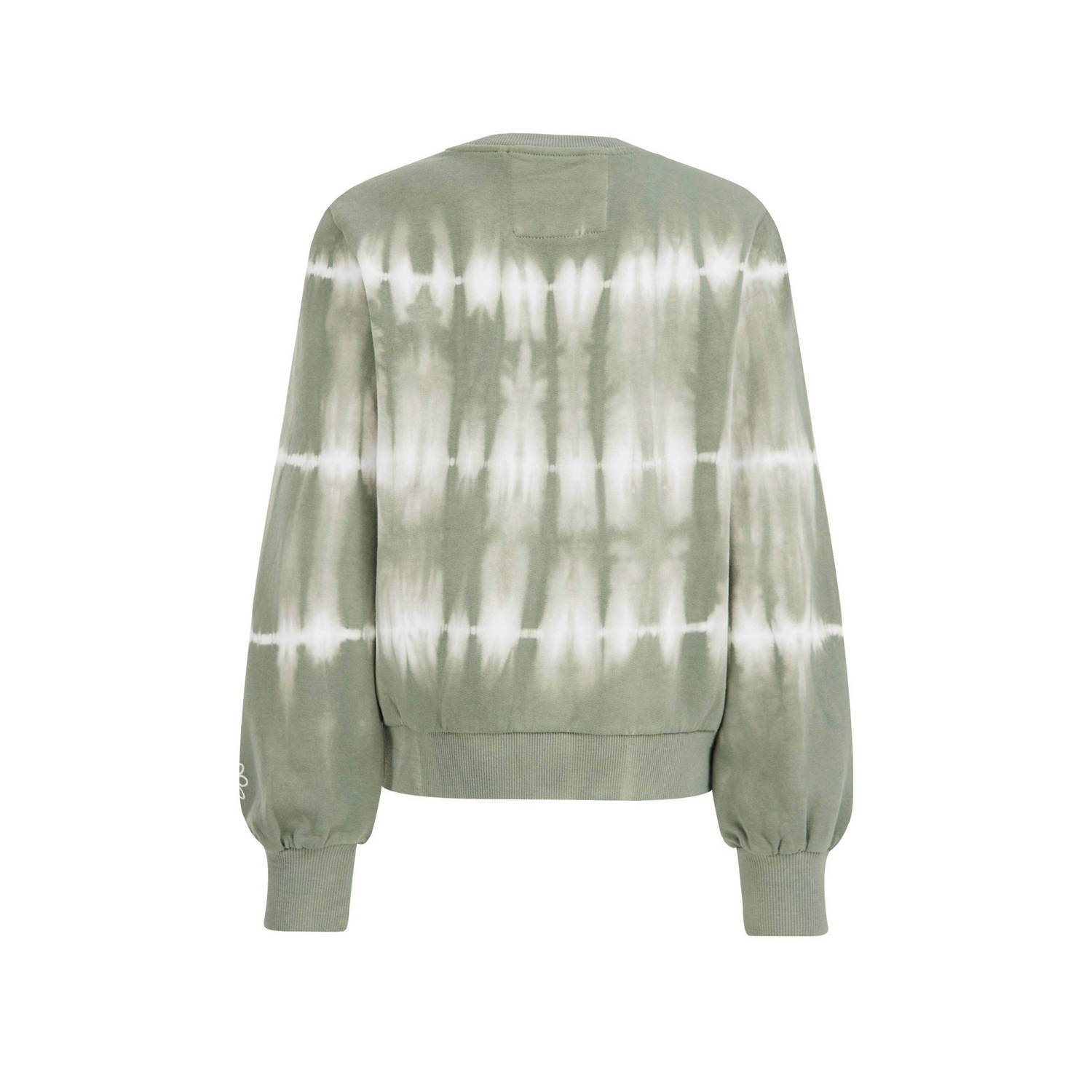 WE Fashion tie-dye sweater olijfgroen wit
