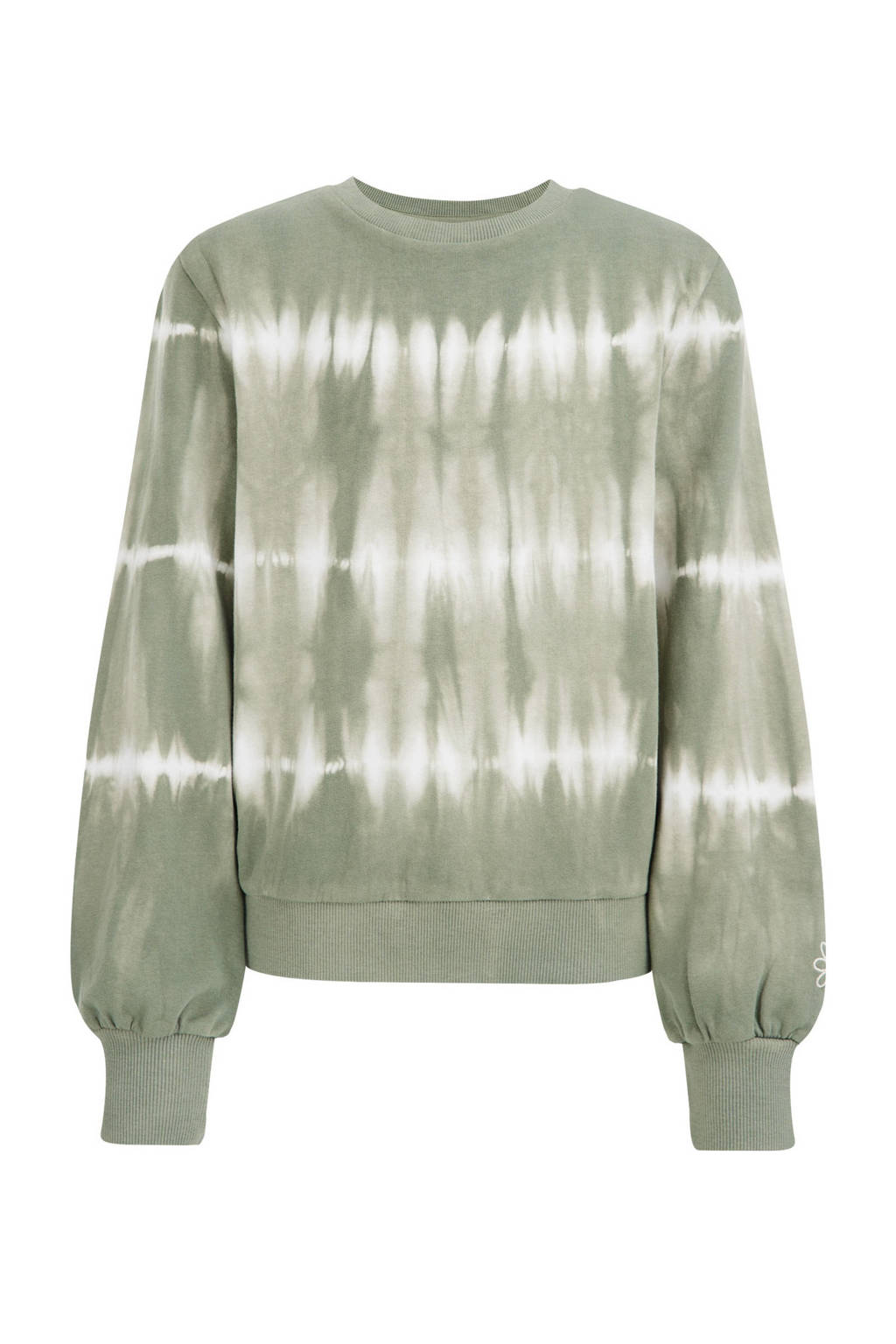 WE Fashion tie-dye sweater olijfgroen/wit wehkamp