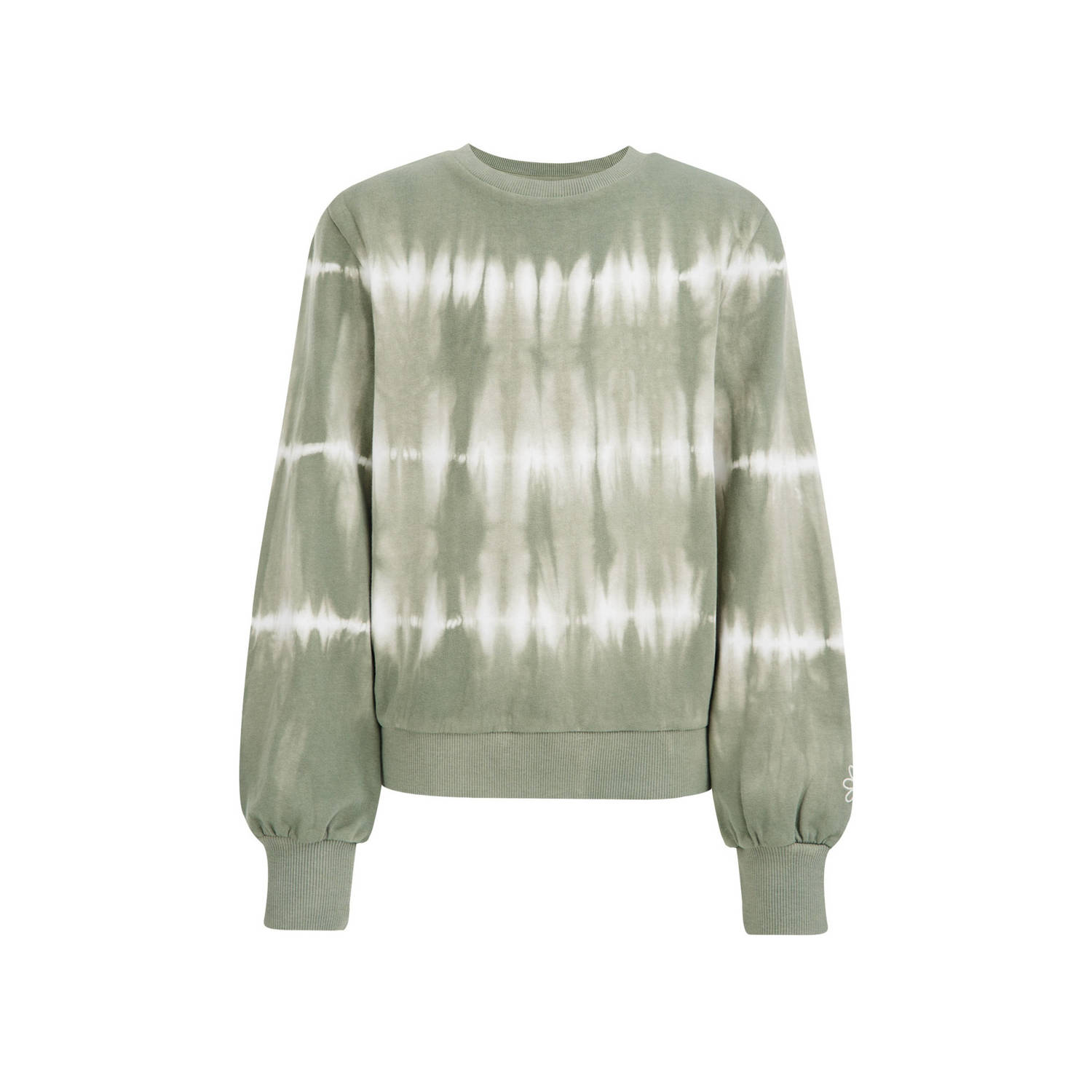 WE Fashion tie-dye sweater olijfgroen wit Tie-dye 110 116