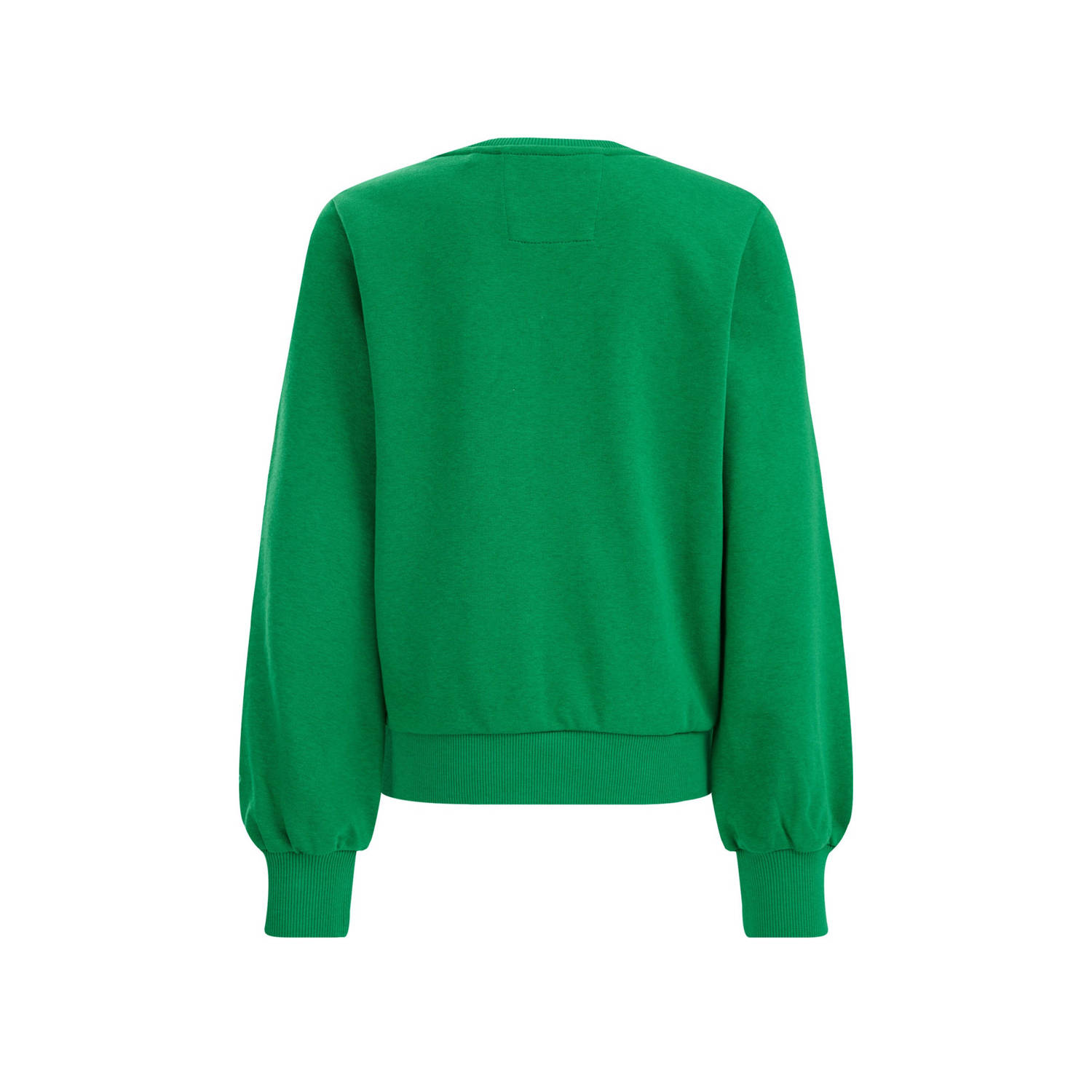 WE Fashion sweater met tekst groen