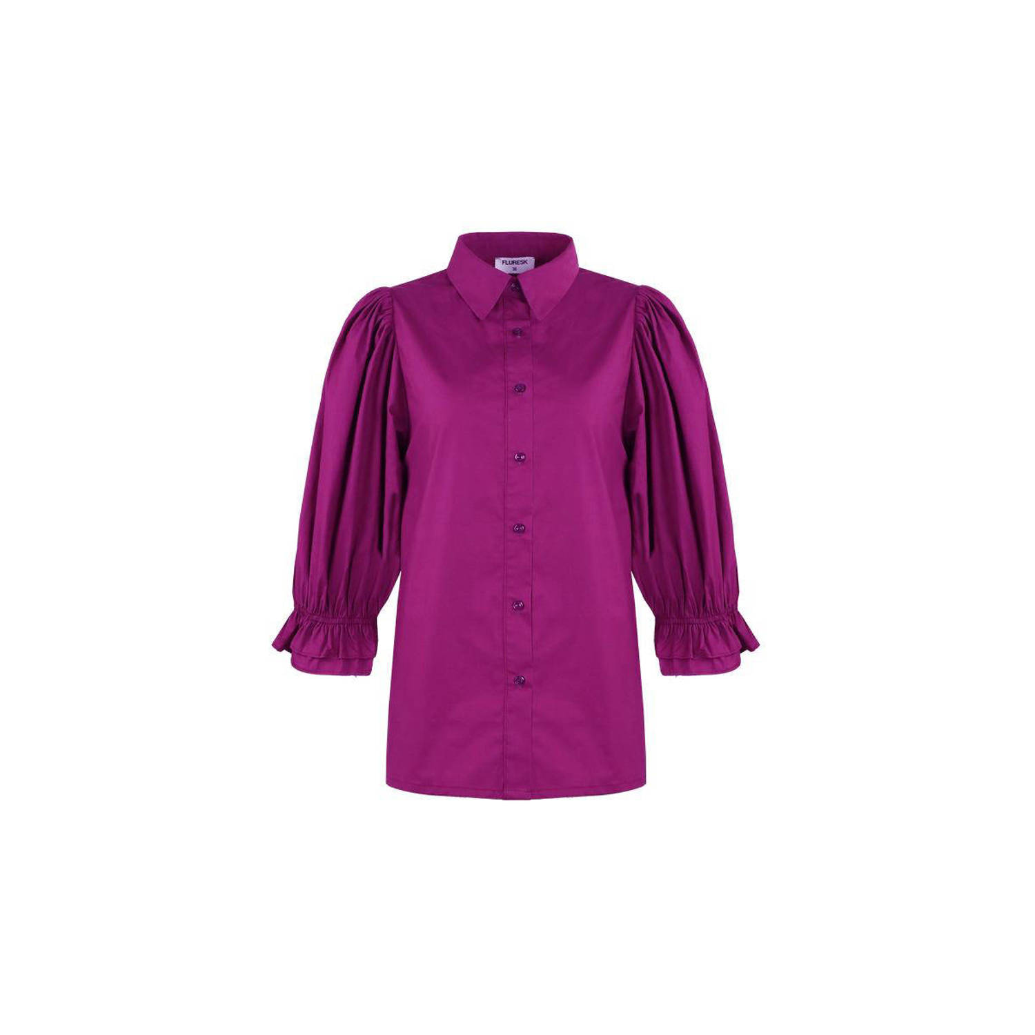 FLURESK blouse Fraya met ruches paars