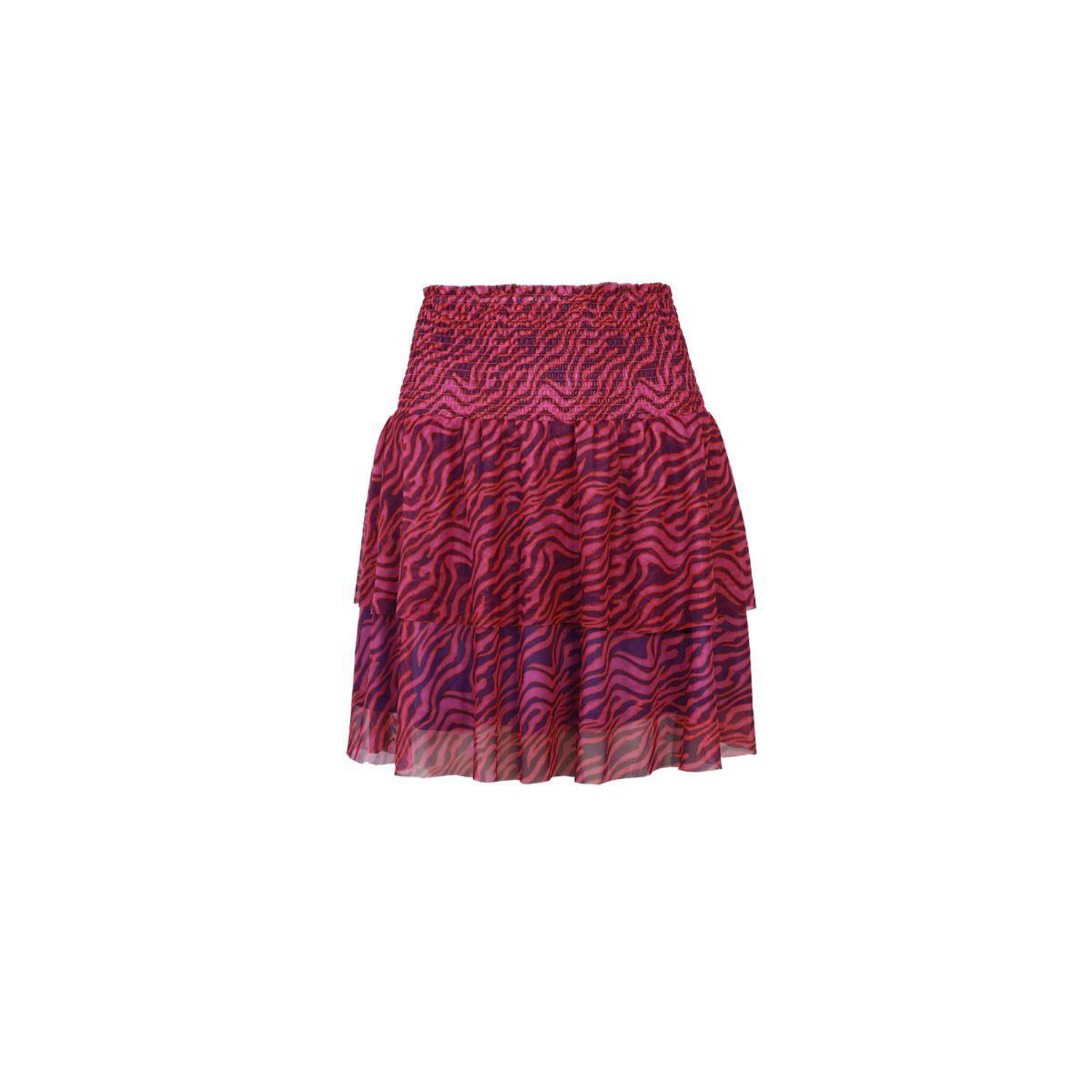 FLURESK semi-transparante rok Alula met zebraprint paars roze