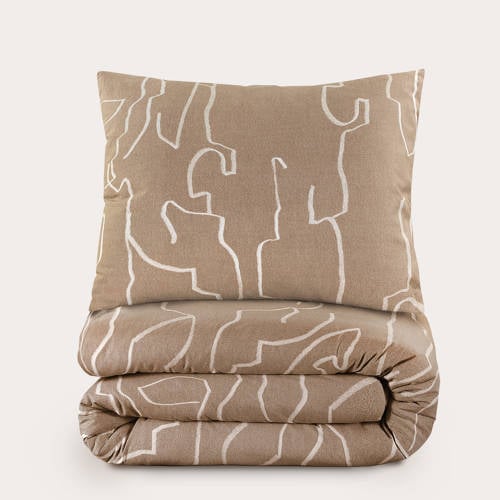 NOUS Living katoenen dekbedovertrek 1 persoons (140x220 cm) - Beige