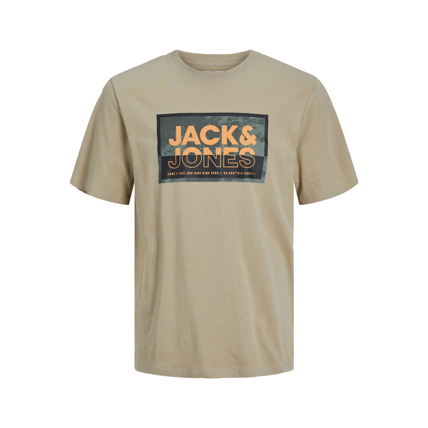 JACK & JONES PLUS SIZE regular fit T-shirt JCOLOGAN Plus Size met printopdruk crockery