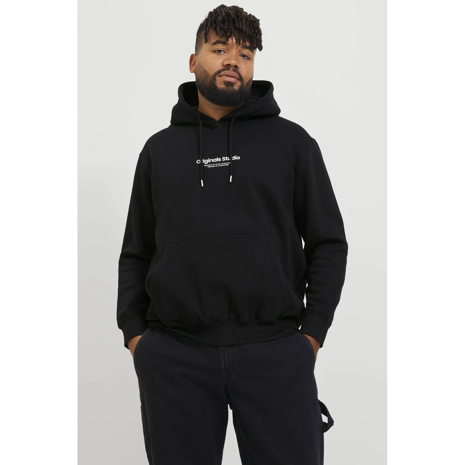 JACK & JONES PLUS SIZE hoodie JORVESTERBRO Plus Size met printopdruk zwart