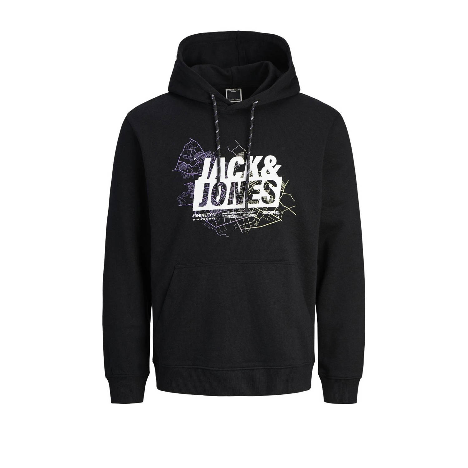 JACK & JONES PLUS SIZE hoodie JCOMAP Plus Size met printopdruk black