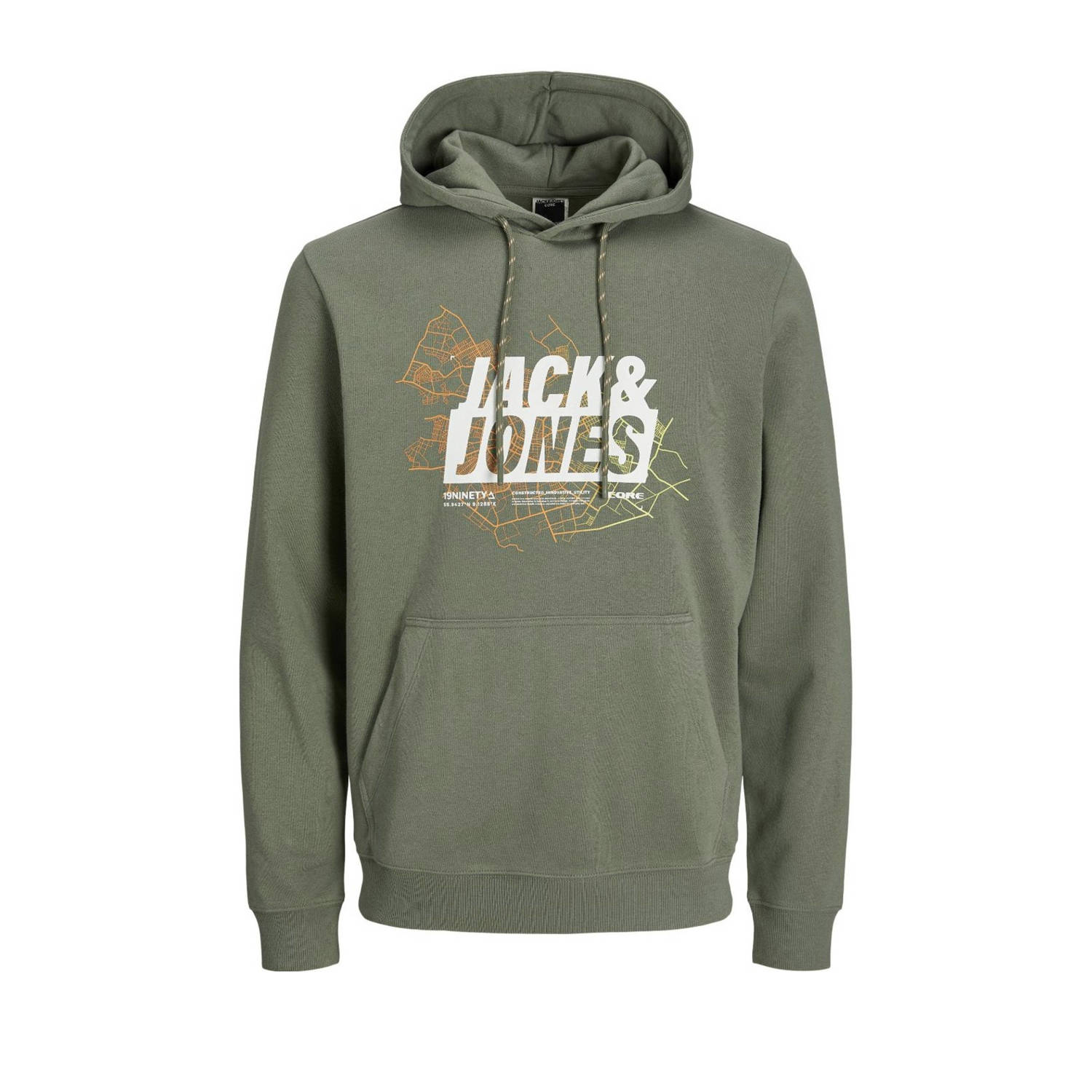 JACK & JONES PLUS SIZE hoodie JCOMAP Plus Size met printopdruk agave green