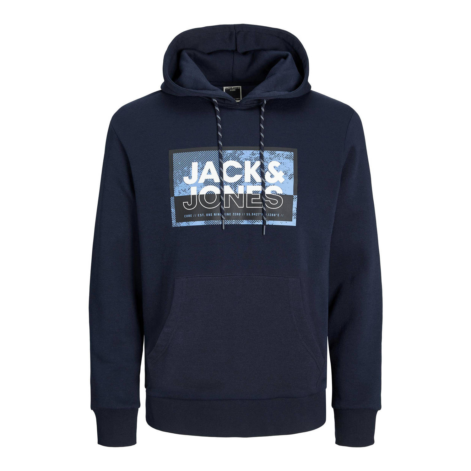 JACK & JONES PLUS SIZE hoodie JCOLOGAN Plus Size met printopdruk donkerblauw