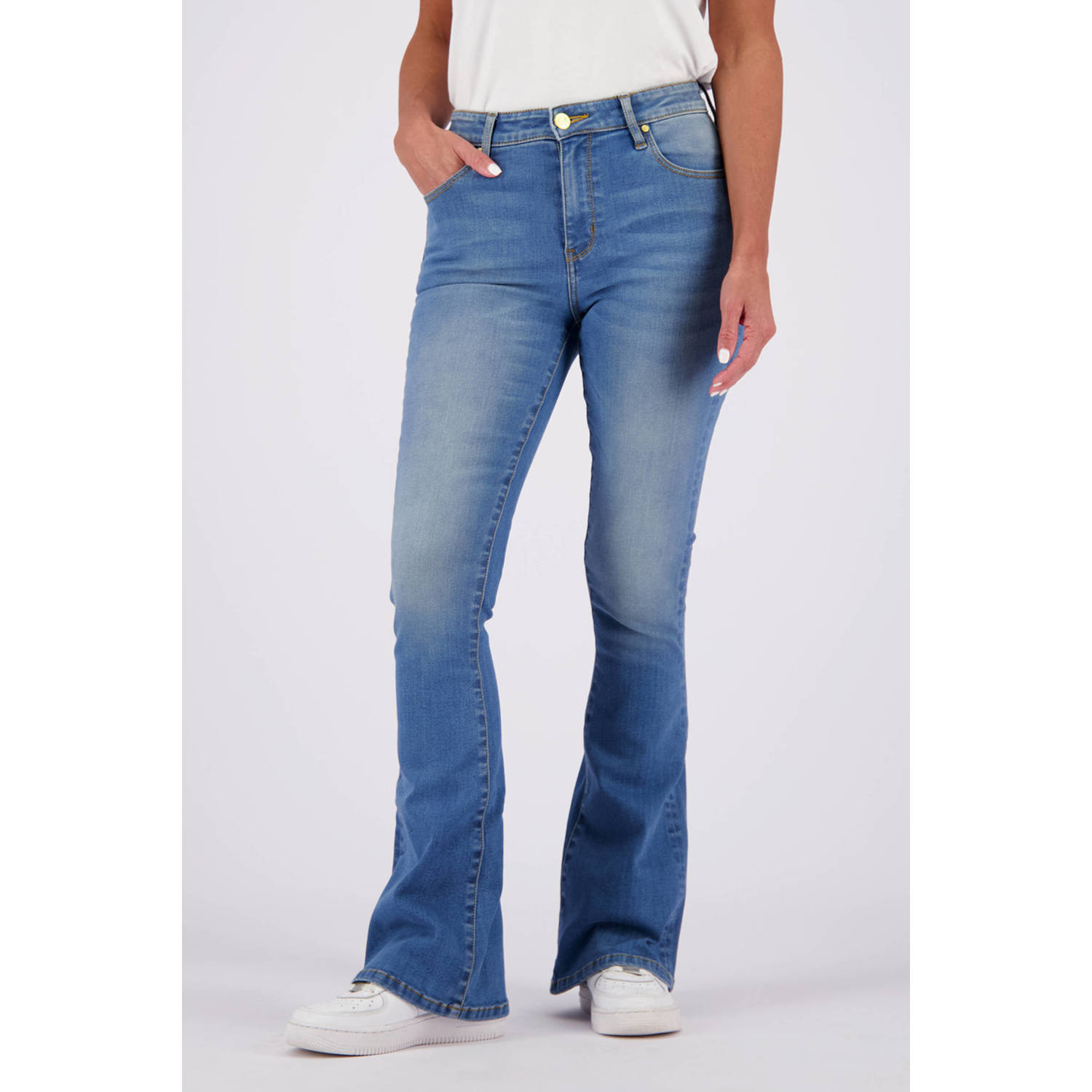 Raizzed high waist flared jeans Sunrise light blue denim