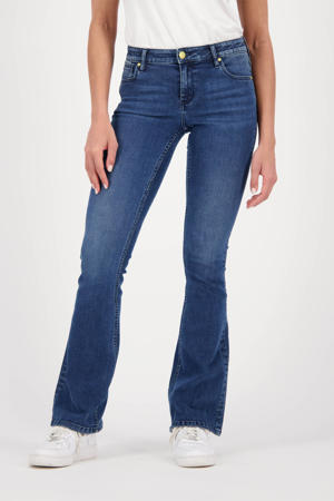 flared jeans dark blue denim