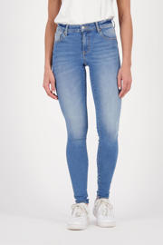 thumbnail: Light blue denim dames Raizzed high waist skinny jeans Montana van denim met rits- en drukknoopsluiting en effen