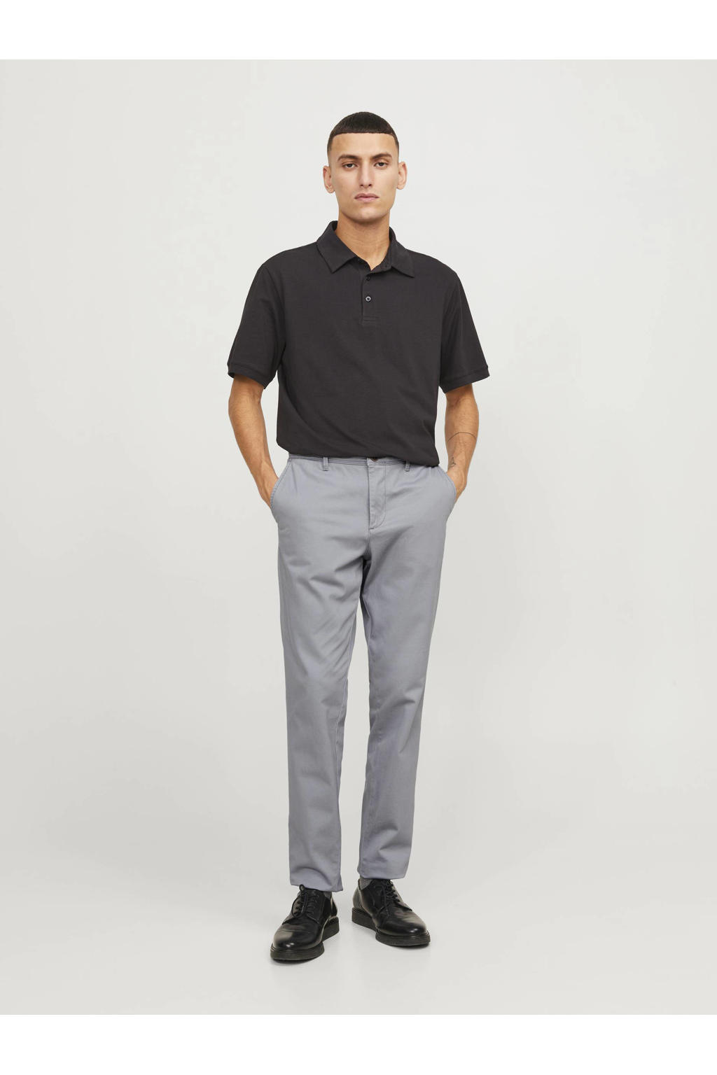 JACK & JONES PANTS STUDIO slim fit chino JPSTMARCO ultimate grey