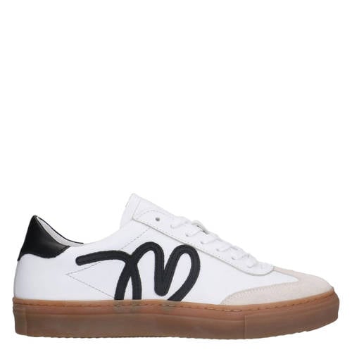 Manfield leren sneakers wit afbeelding