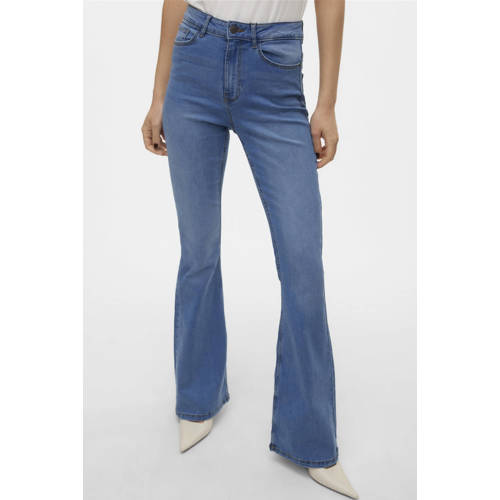 VERO MODA high waist flared jeans VMSIGA medium blue denim