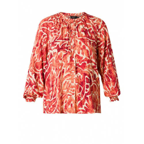 Yest blouse met all over print rood/ecru