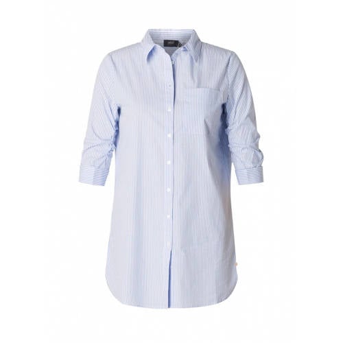 Yest gestreepte blouse Felicia wit/lichtblauw