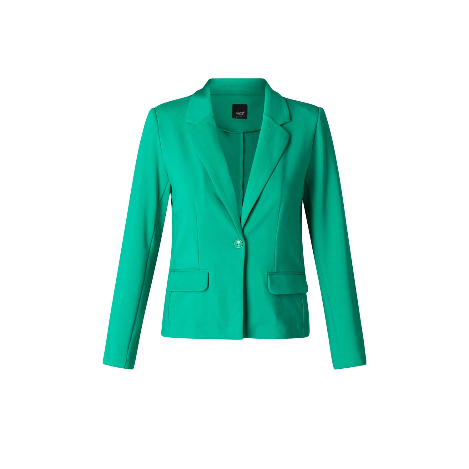 Yest rechtvallende jersey blazer groen