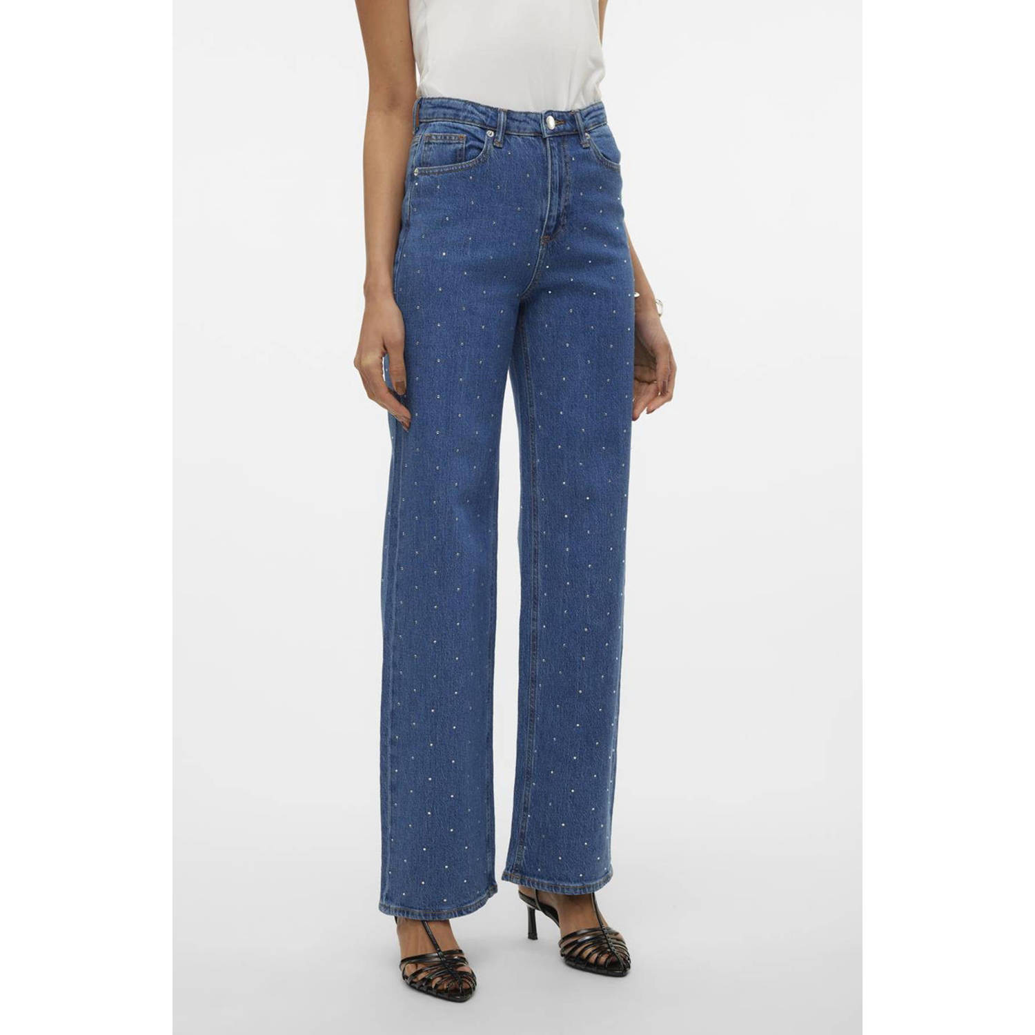 VERO MODA VMTESSA high waist wide leg jeans VMTESSA medium blue denim