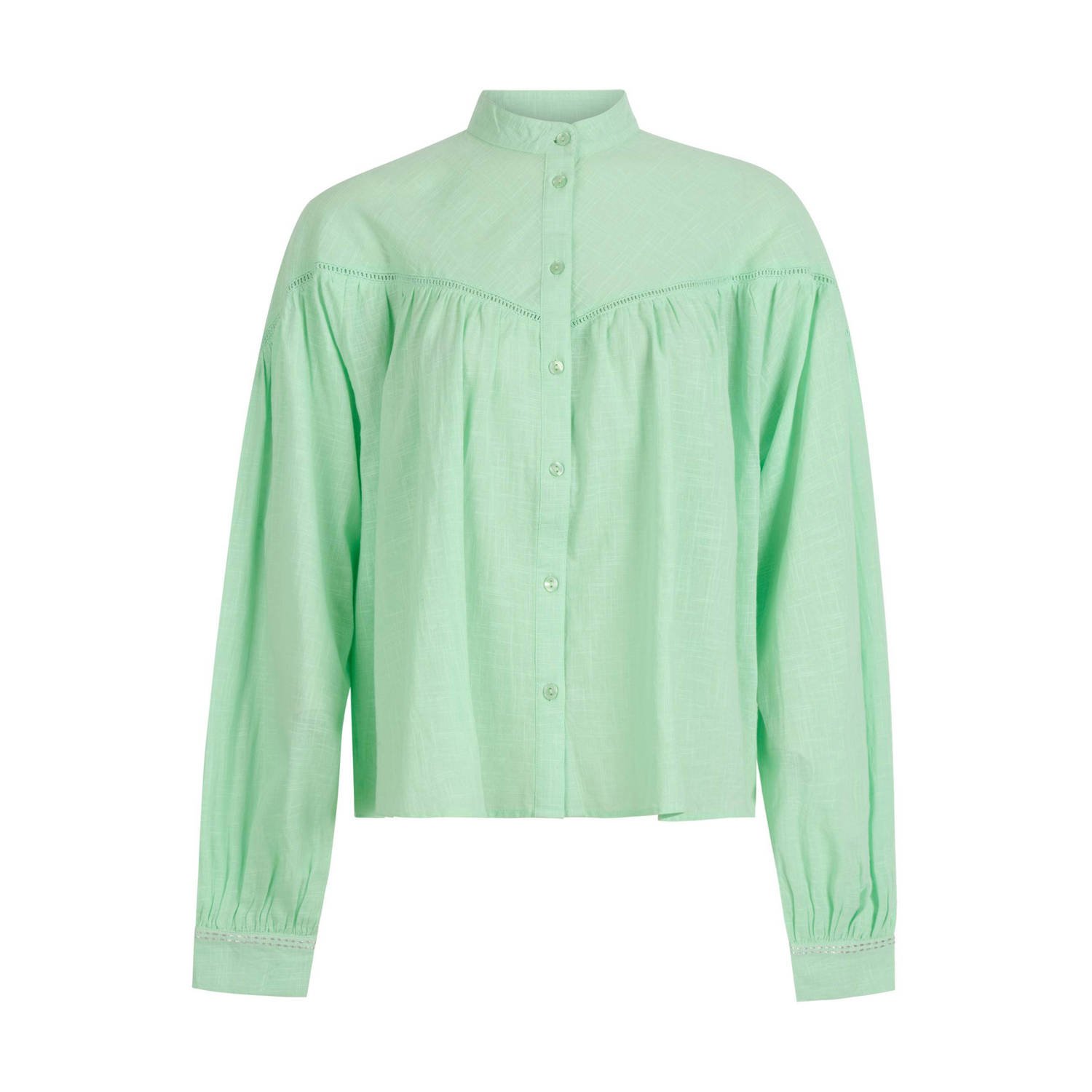 Shoeby blouse met borduursels mintgroen