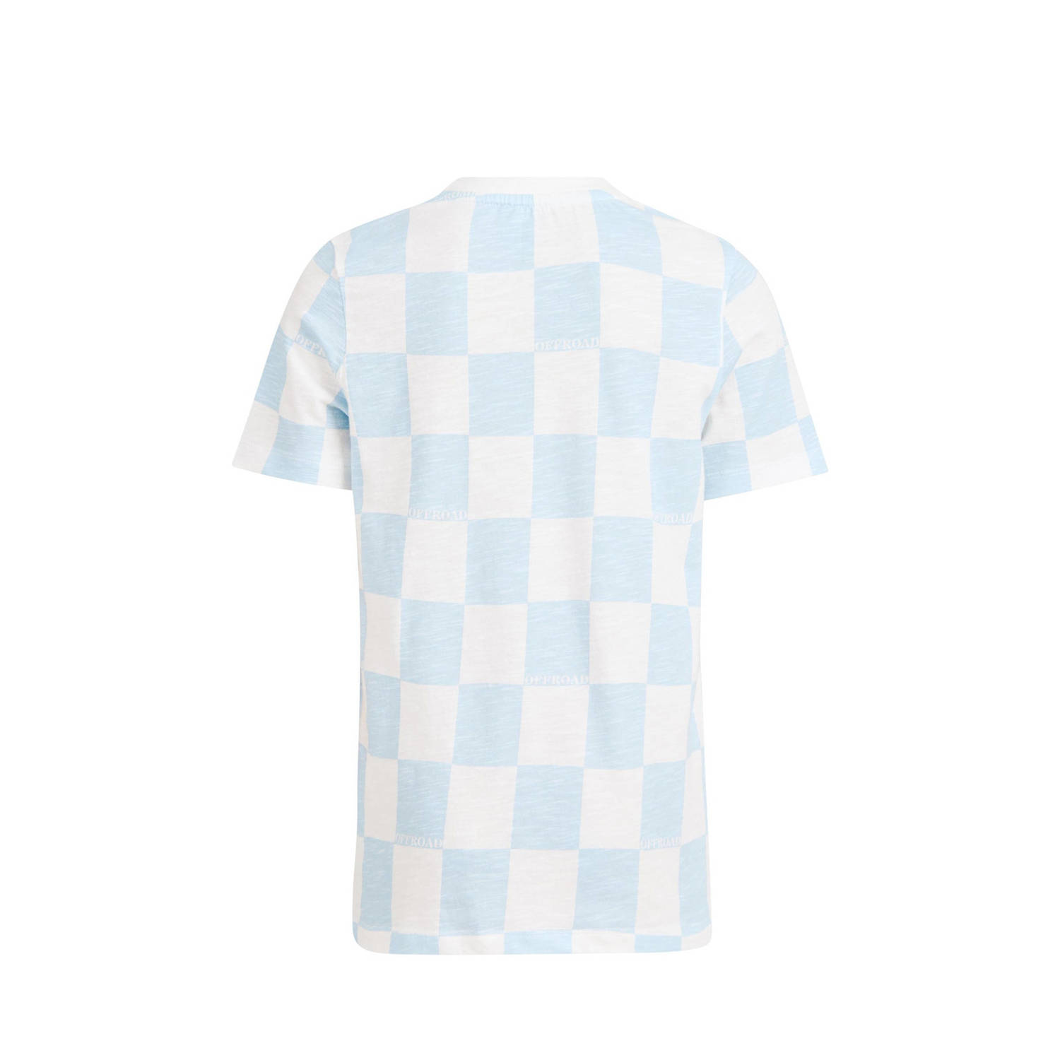 Shoeby geruit T-shirt lichtblauw wit
