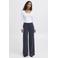 ICHI high waist wide leg pantalon IHKATE SUS LONG WIDE van polyester donkerblauw