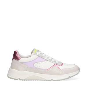   leren sneakers wit/lila