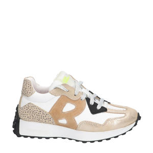  leren sneakers wit/beige
