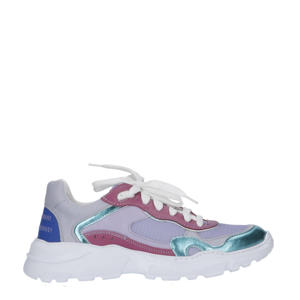   leren sneakers paars/turquoise