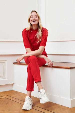 slim fit pantalon Kaisa rood