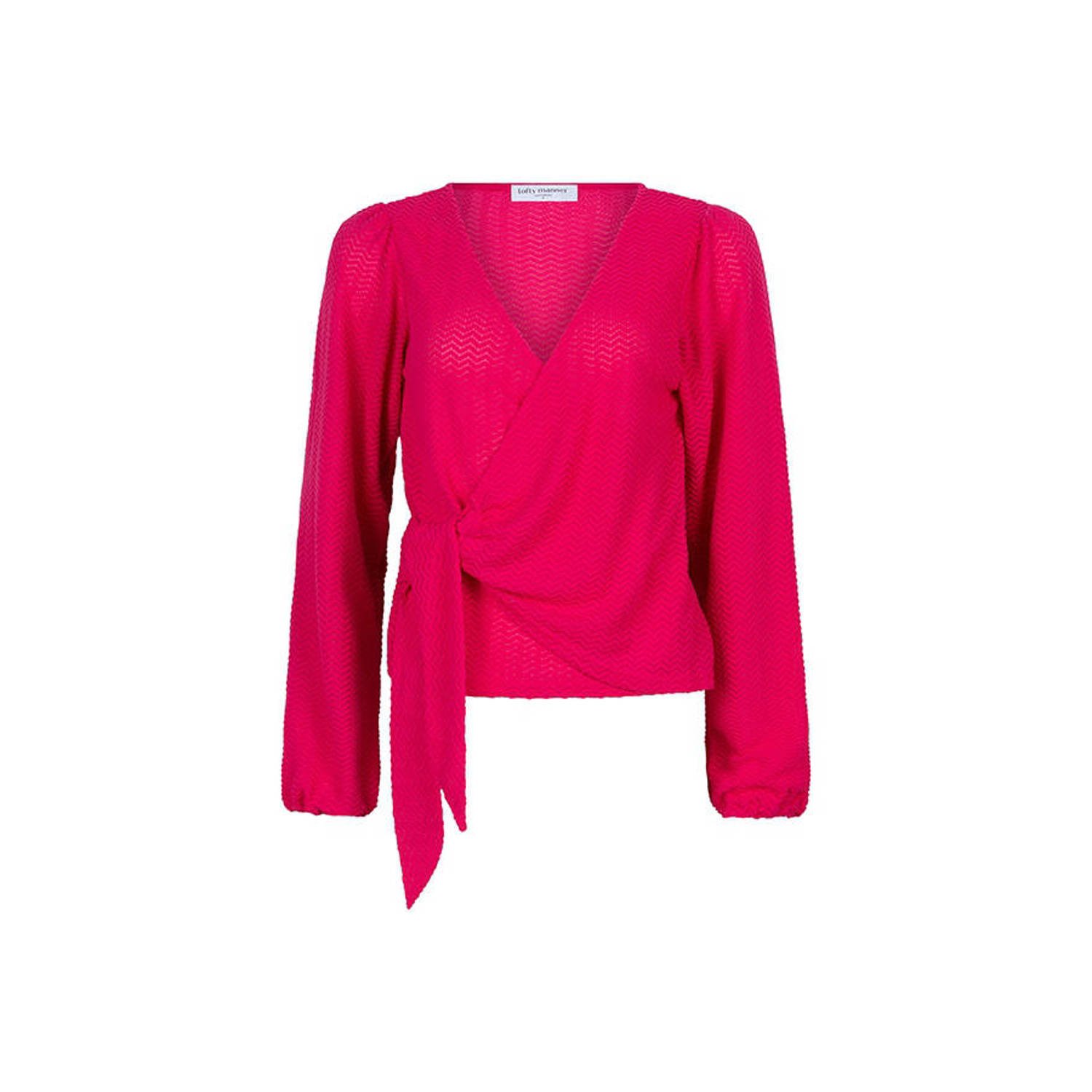 Lofty Manner semi-transparante overslag top Delia met plooien roze