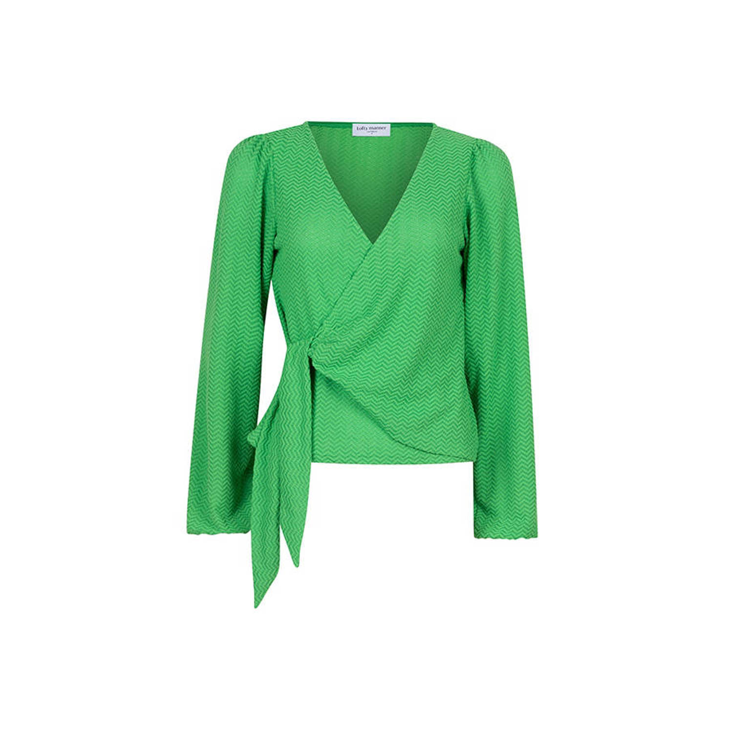 Lofty Manner semi-transparante overslag top Delia met plooien groen