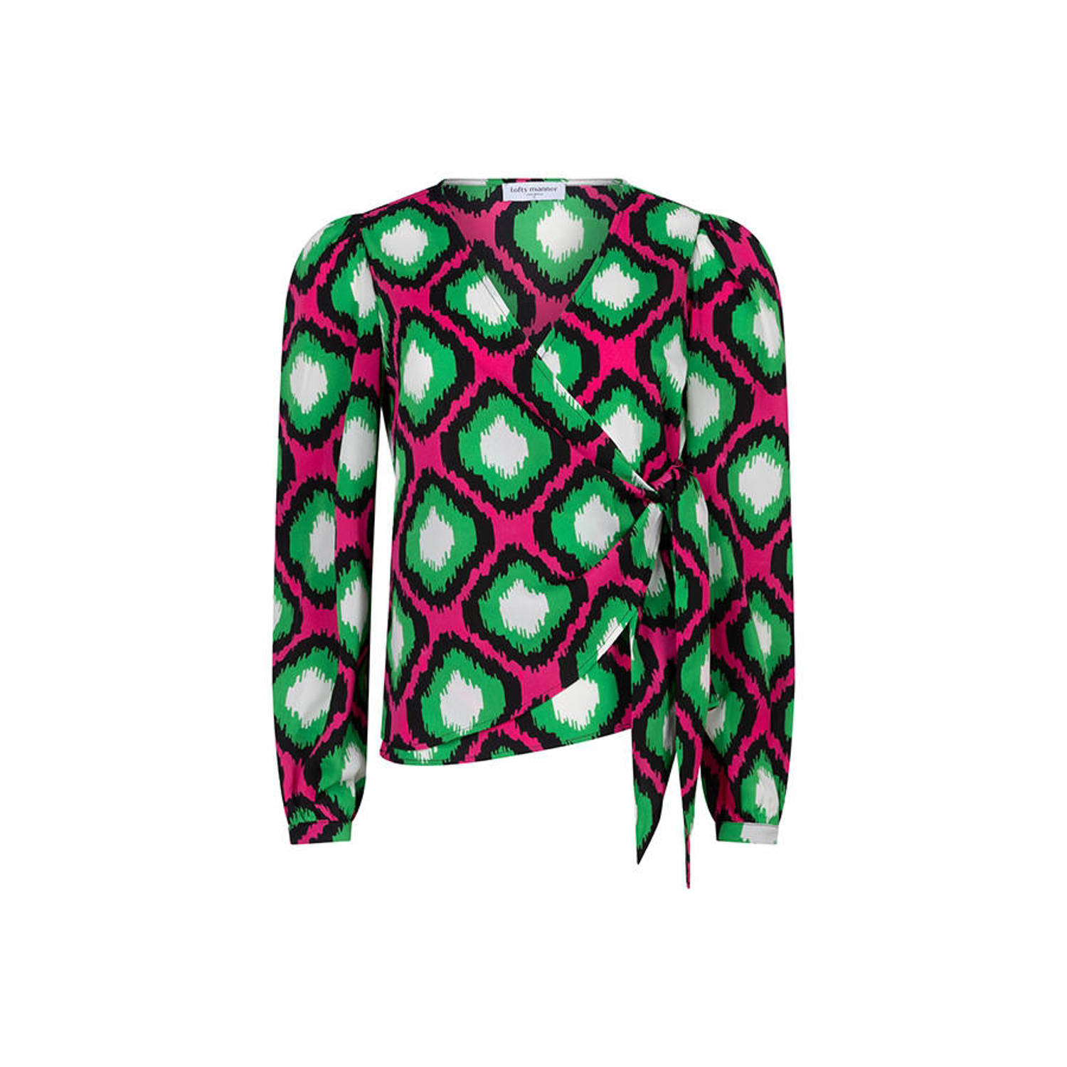 Lofty Manner overslag top Zaury met grafische print groen roze